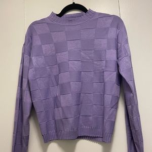 Purple checkered light sweater